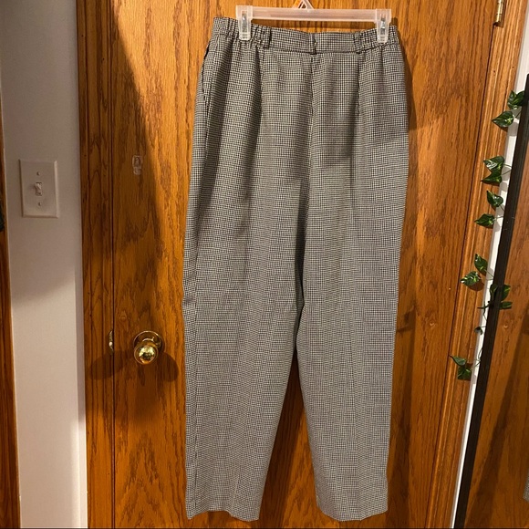 Vintage 100% Wool Houndstooth Trouser Pants - Picture 2 of 4